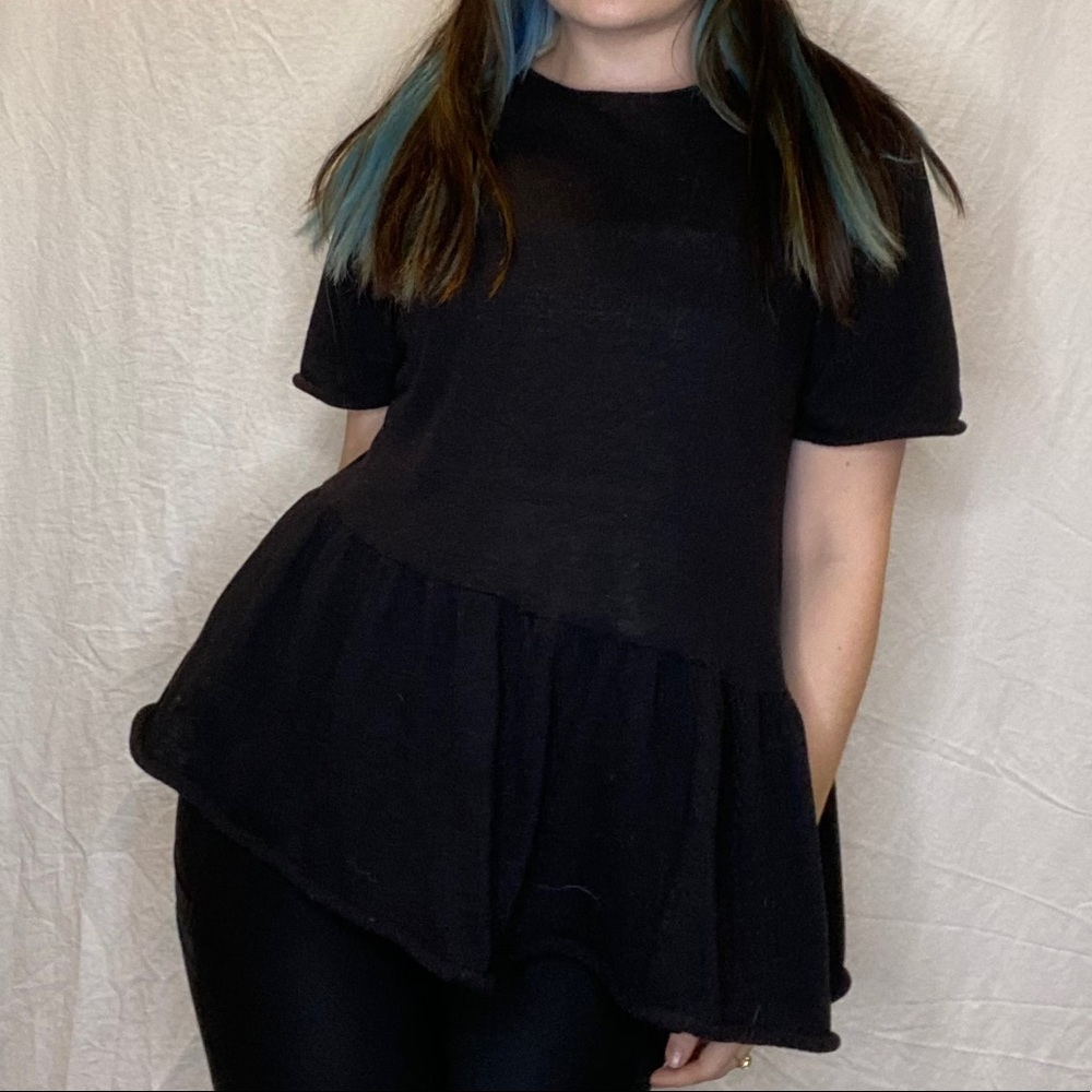 Zara Black Oversized Baby Doll Top Size S